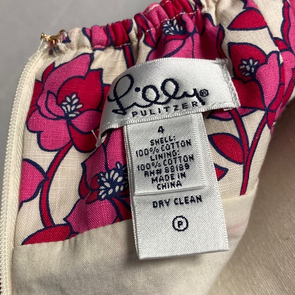 Lilly Pulitzer Vintage Class Act Willa Halter Dress Pink and Navy flowers - Picture 8 of 12